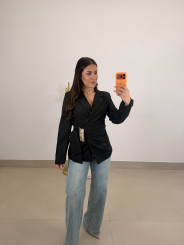 Blazer cruzada estructura negra