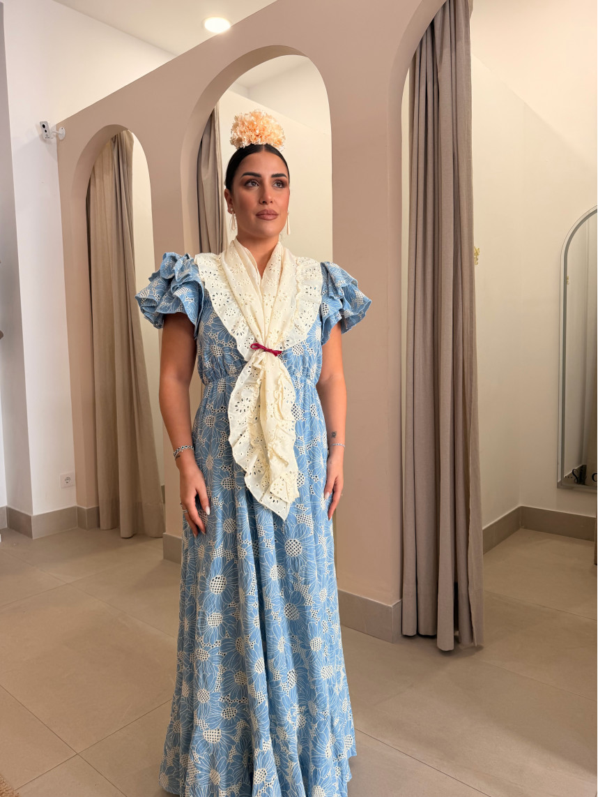 Bata perforada ajoli celeste