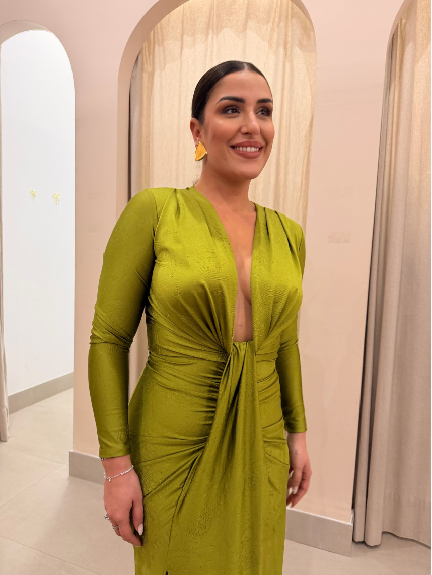 vestido monaco drapeado lima