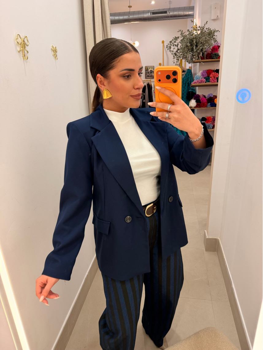 Blazer basica azul marino