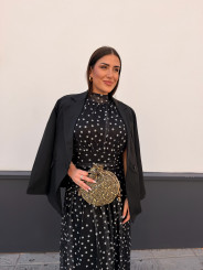 Vestido Cuello halter lunar negro