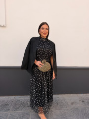 Vestido Cuello halter lunar negro