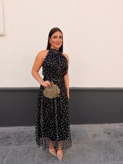 Vestido Cuello halter lunar negro