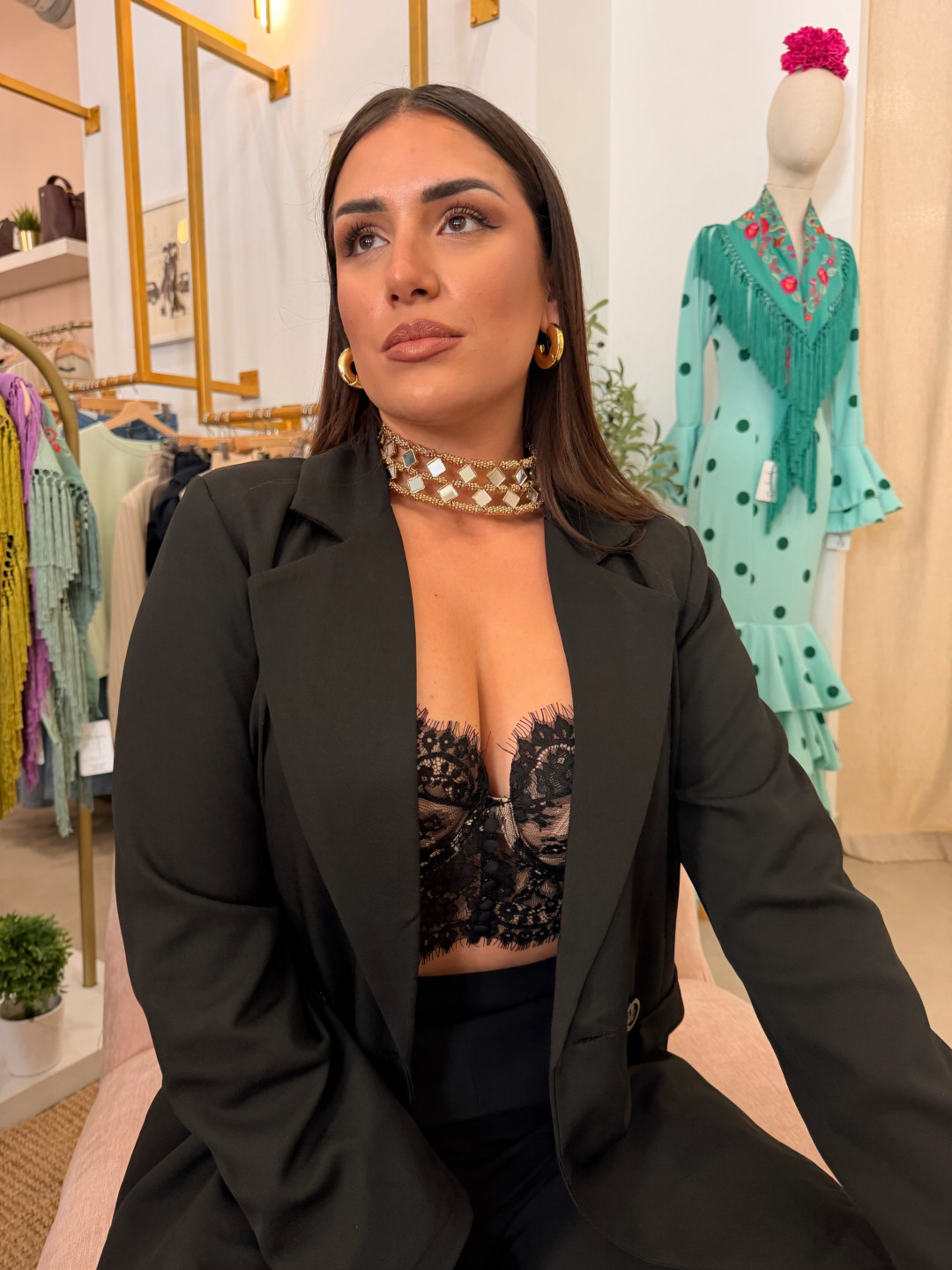 bralette encaje negro