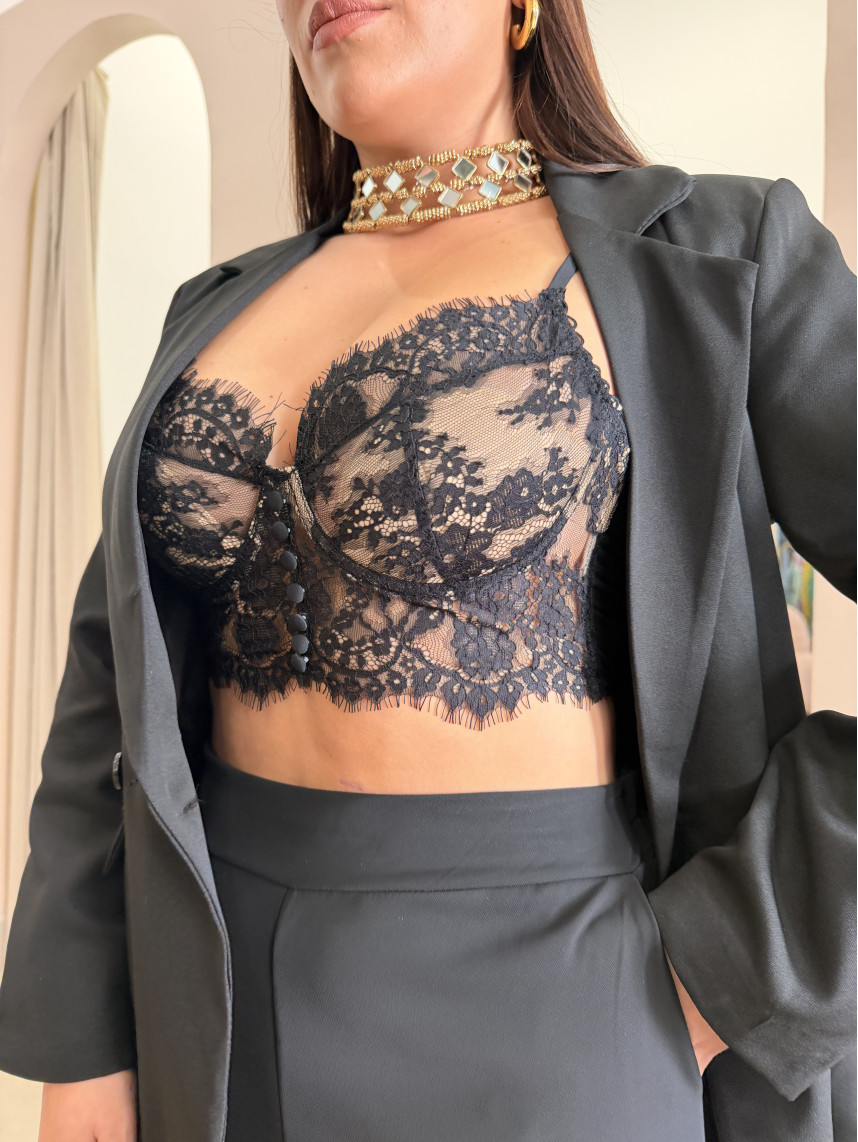 bralette encaje negro