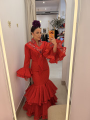 vestido abril rojo lunar rojo