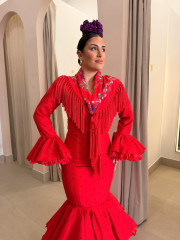 vestido abril rojo lunar rojo