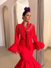 vestido abril rojo lunar rojo