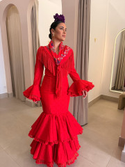 vestido abril rojo lunar rojo