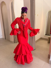 vestido abril rojo lunar rojo