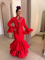 vestido abril rojo lunar rojo