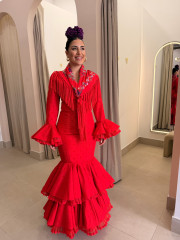 vestido abril rojo lunar rojo