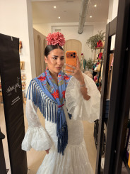 Vestido perforado blanco