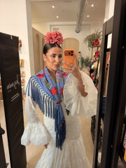 Vestido perforado blanco