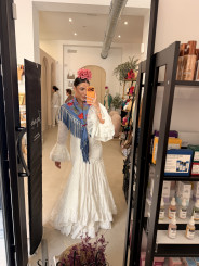 Vestido perforado blanco