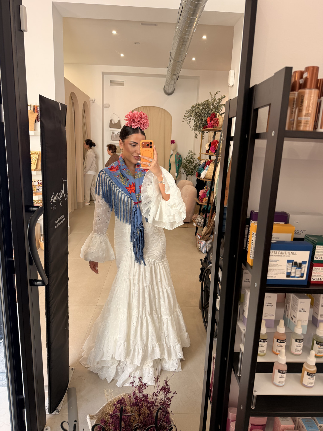 Vestido perforado blanco