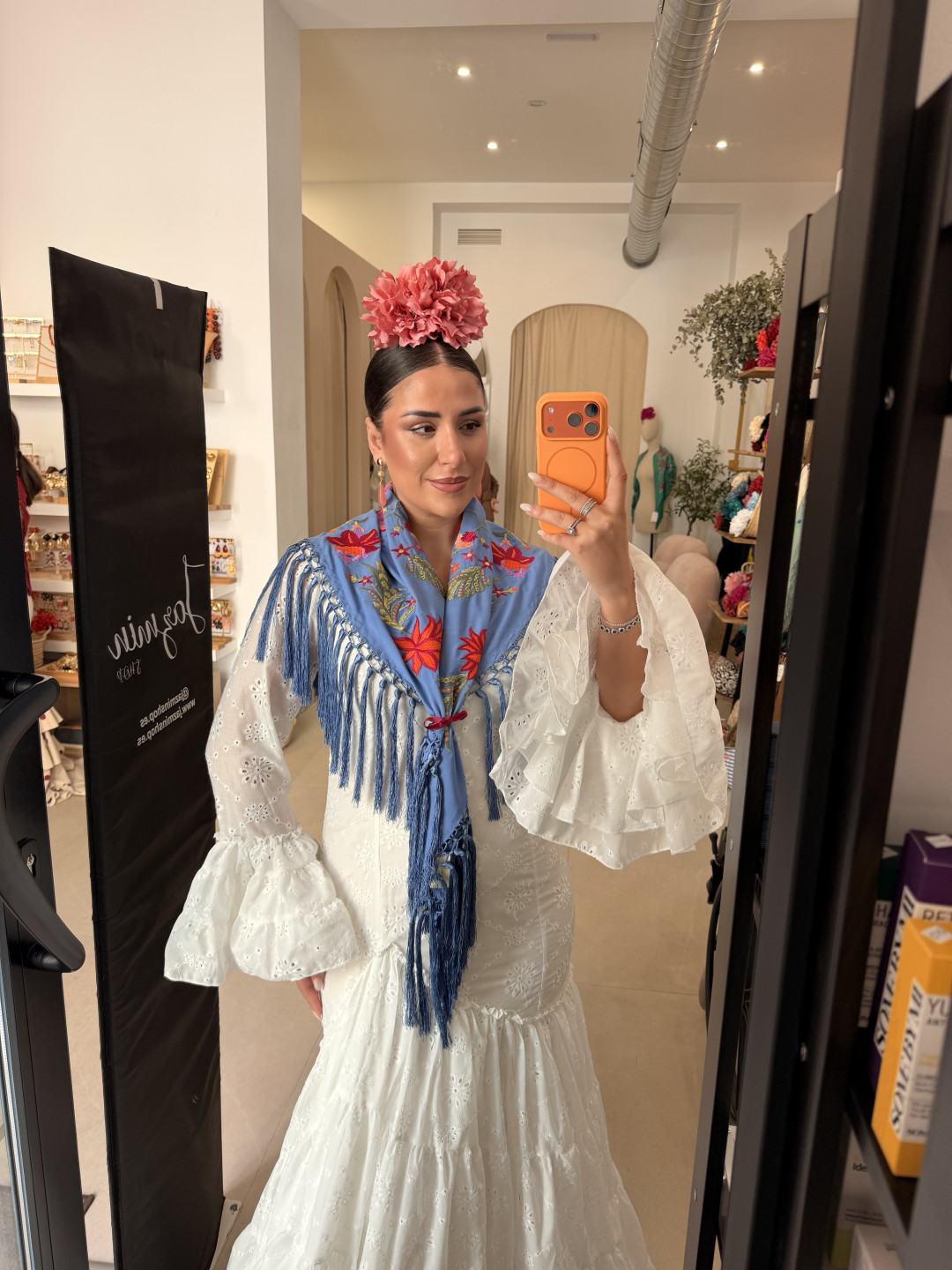 Vestido perforado blanco