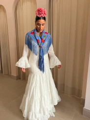 Vestido perforado blanco