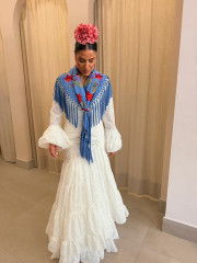 Vestido perforado blanco