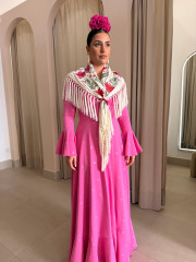 Manton Hinojo blanco con flores