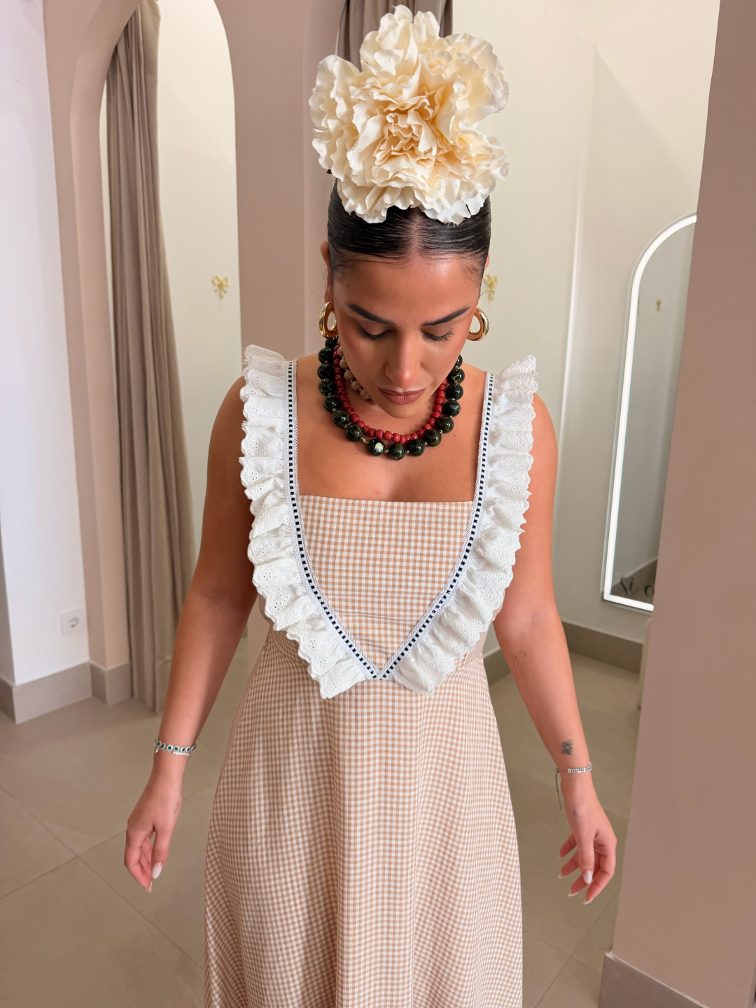 Bata vichy tira bordada