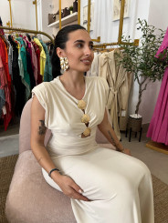 Vestido concha beige