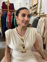 Vestido concha beige