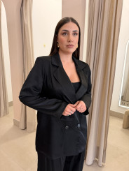 blazer seda negro