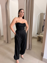 Pantalon globo seda negro