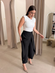 Pantalon barrel detalle cruzado