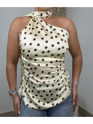 TOP LUNAR DETALLE FOULARD vainilla