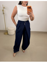 Pantalon cruzado doble viral azul