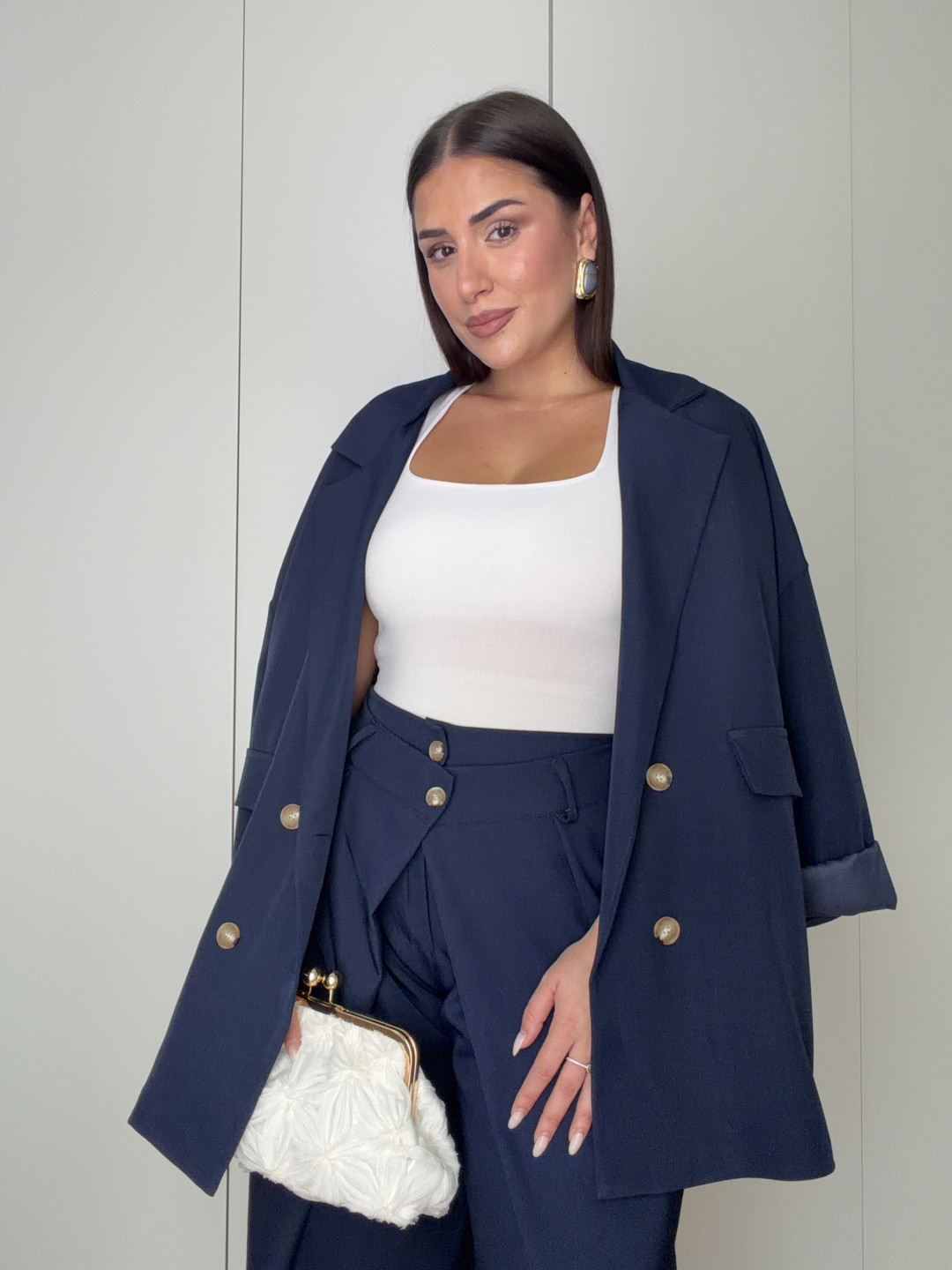 Blazer tipo oversize azul marino
