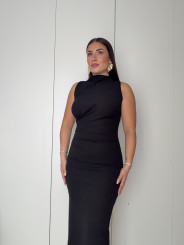 Vestido largo detalle drapeado