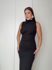 Vestido largo detalle drapeado