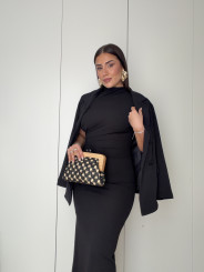 Vestido largo detalle drapeado