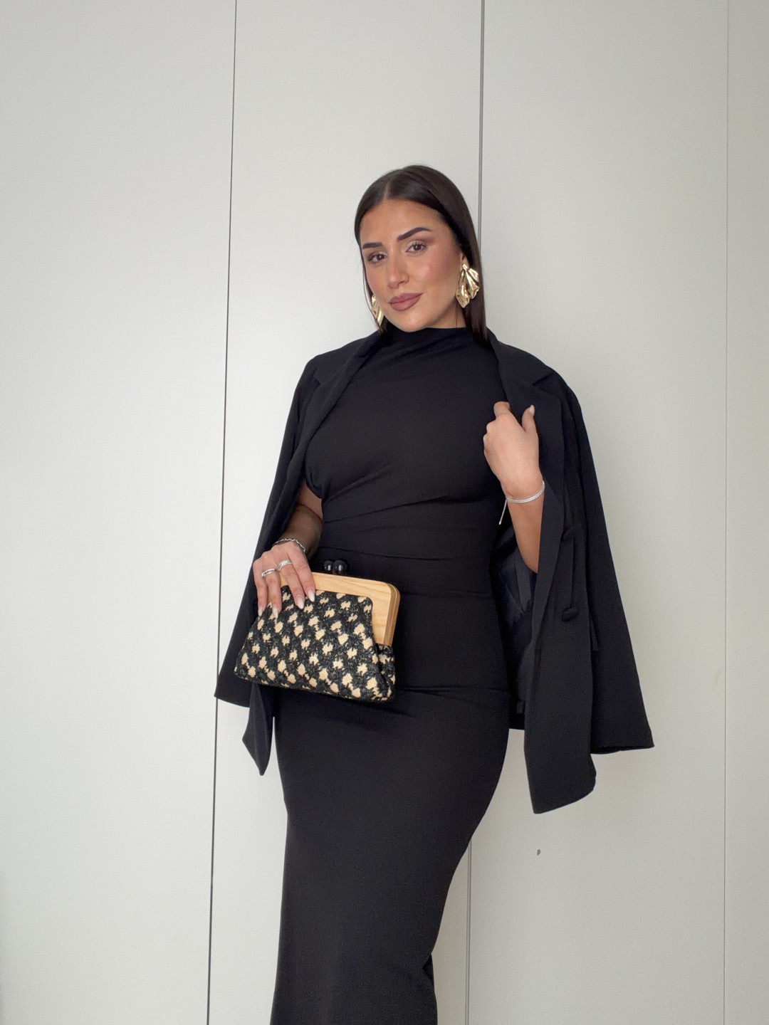 Vestido largo detalle drapeado