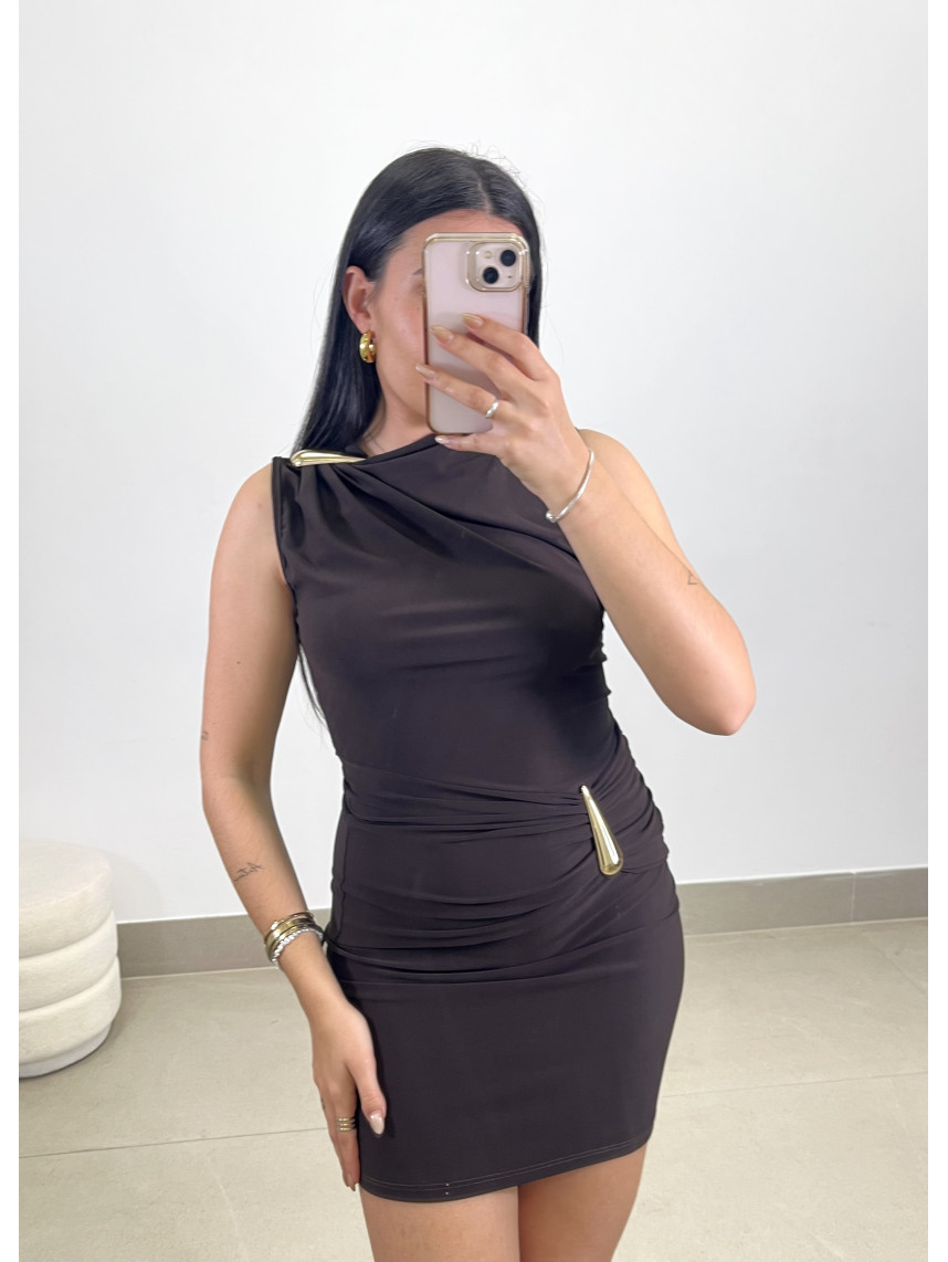 vestido gisela marron