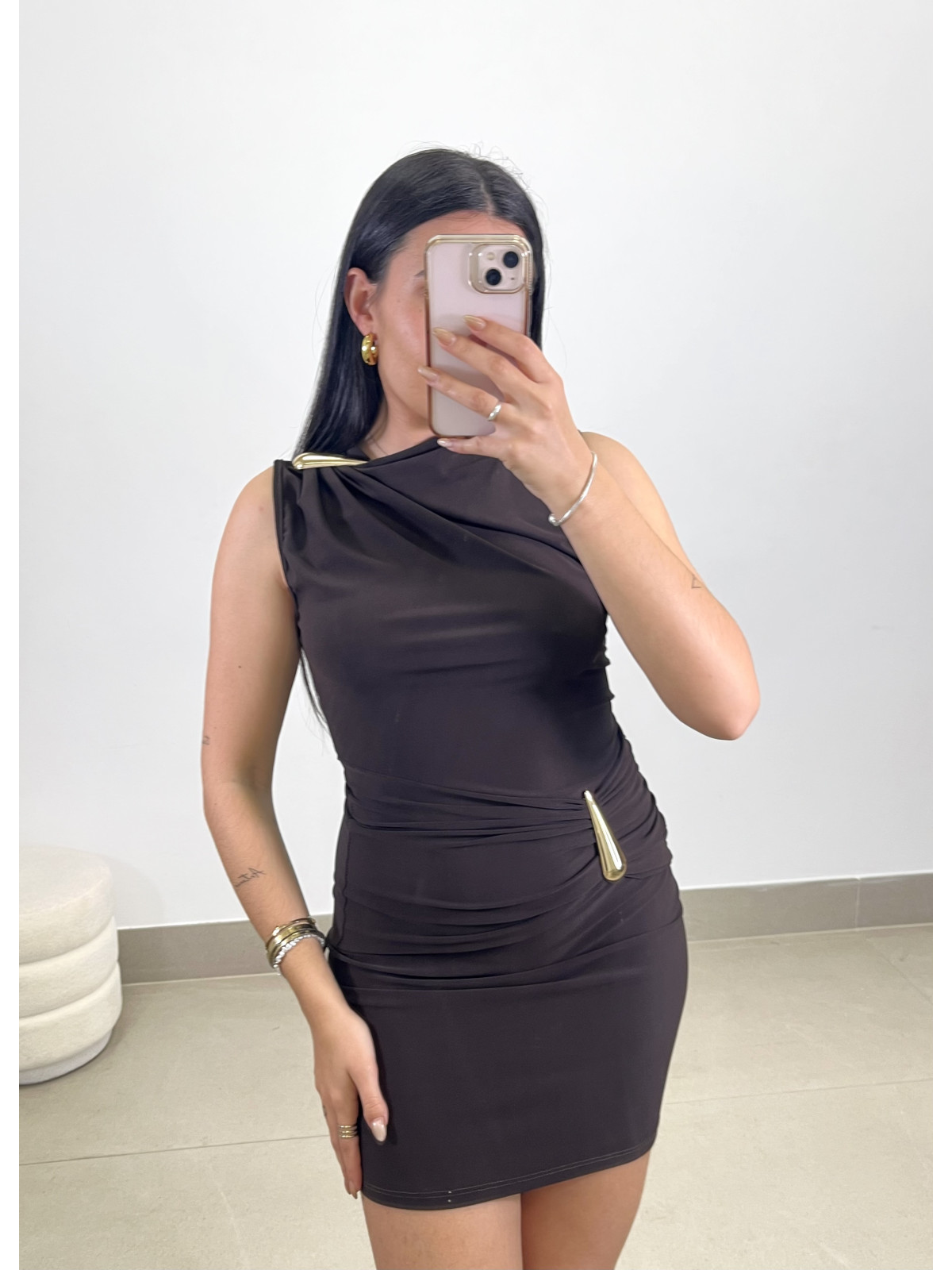 vestido gisela marron