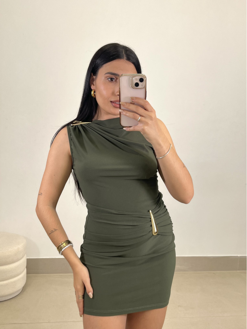vestido Gisela verde kakhi