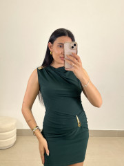 Vestido Gisela verde petroleo