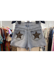 Short detalle estrella animal print