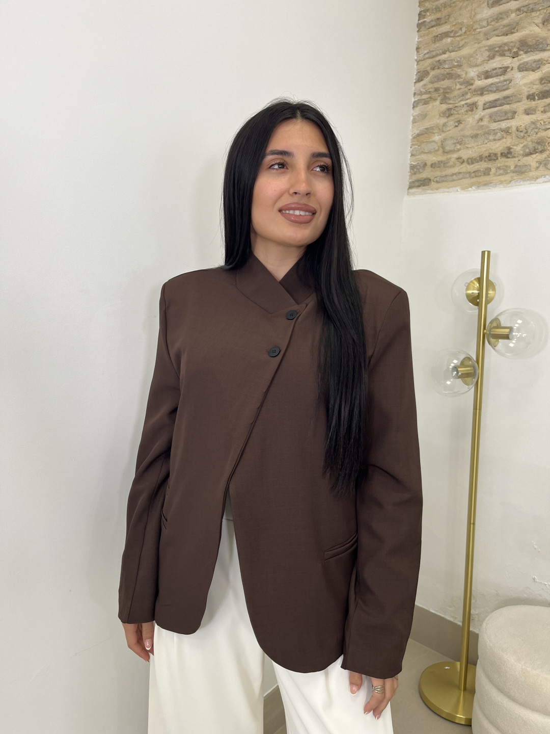 Blazer detalle cierre viral chocolate