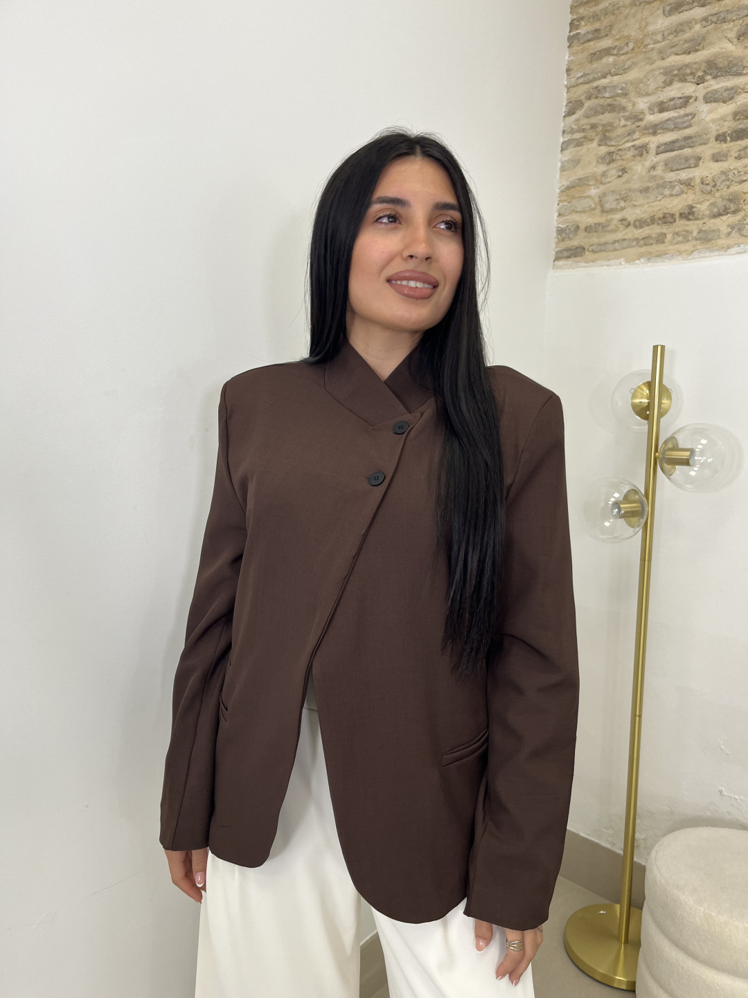 Blazer detalle cierre viral chocolate