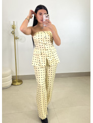 Total look lunares detalle pemplum vainilla