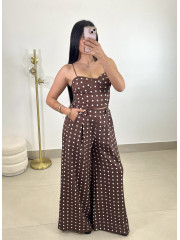 Total look lunares marron