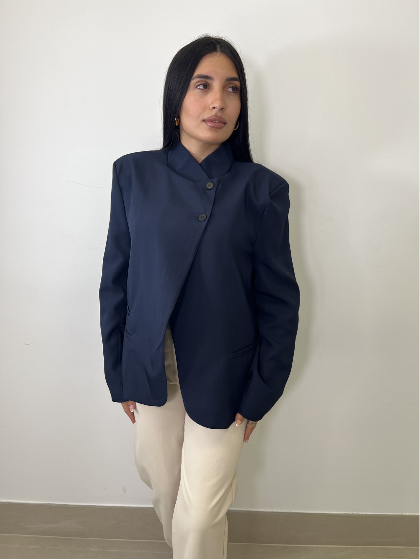 Blazer detalle cierre viral azul marino