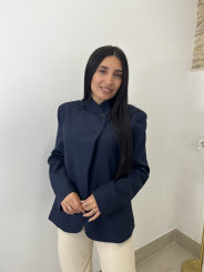 Blazer detalle cierre viral azul marino
