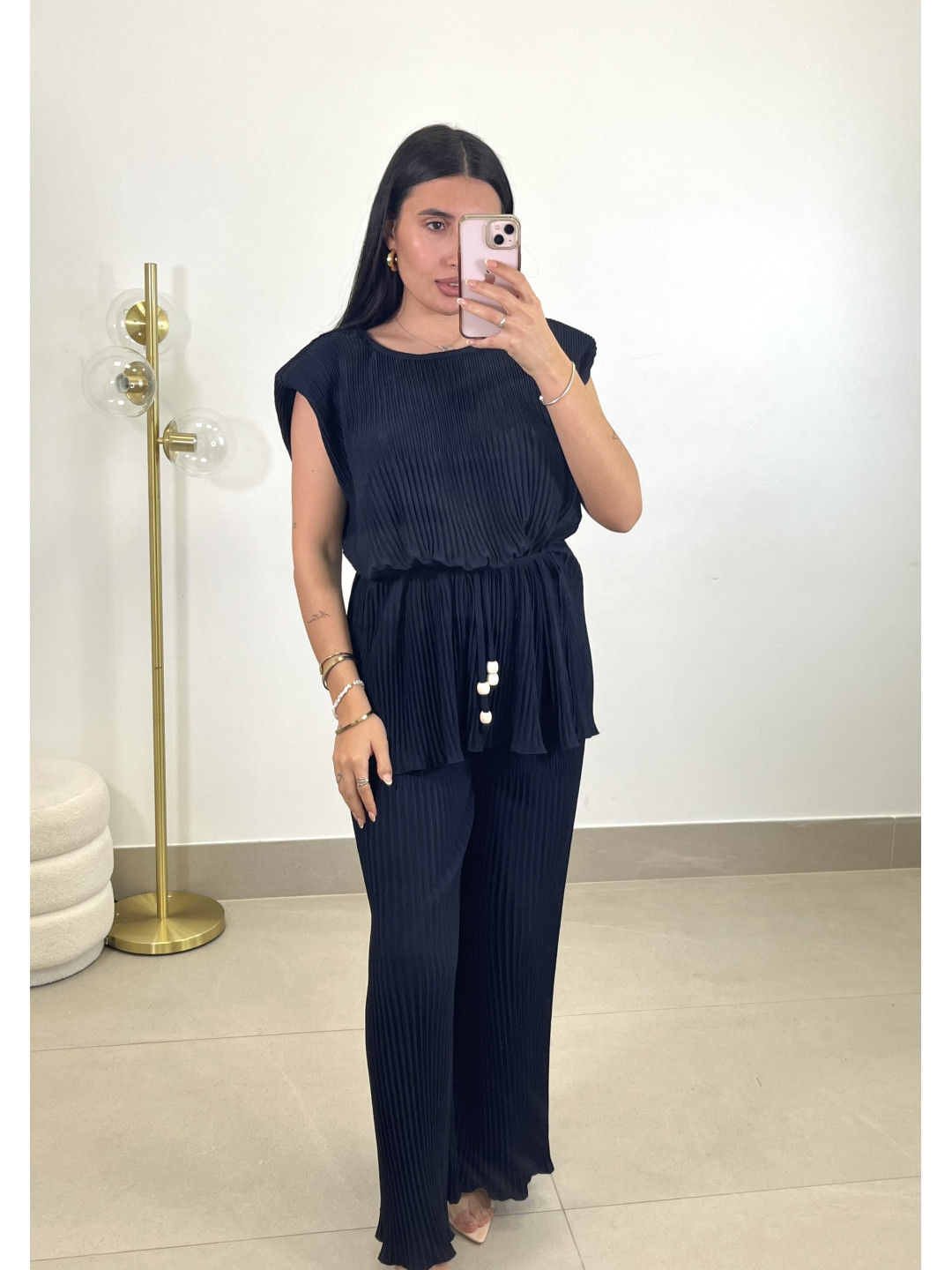 Conjunto plisado azul