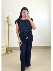 Conjunto plisado azul